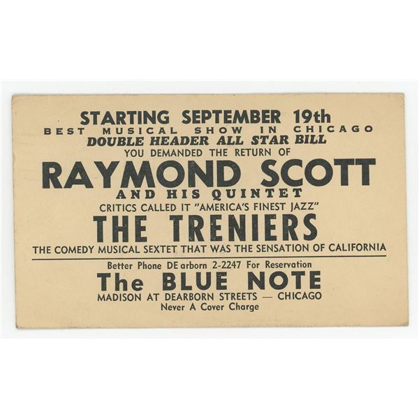 Raymond Scott Quintet Jazz Postcard