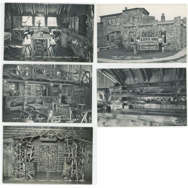 Legs Inn Cross Village Michigan RPPC Postcards