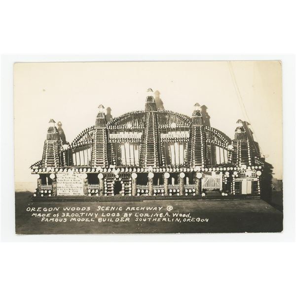 Oregon Woods Scenic Archway RPPC Postcard