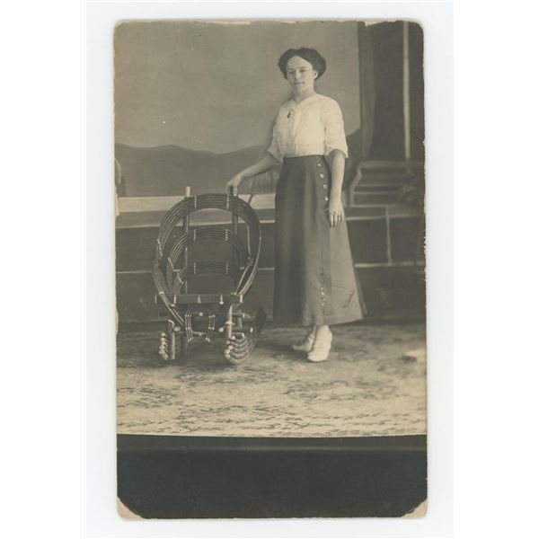 Folk Art Adirondack Bentwood Chair RPPC Postcard