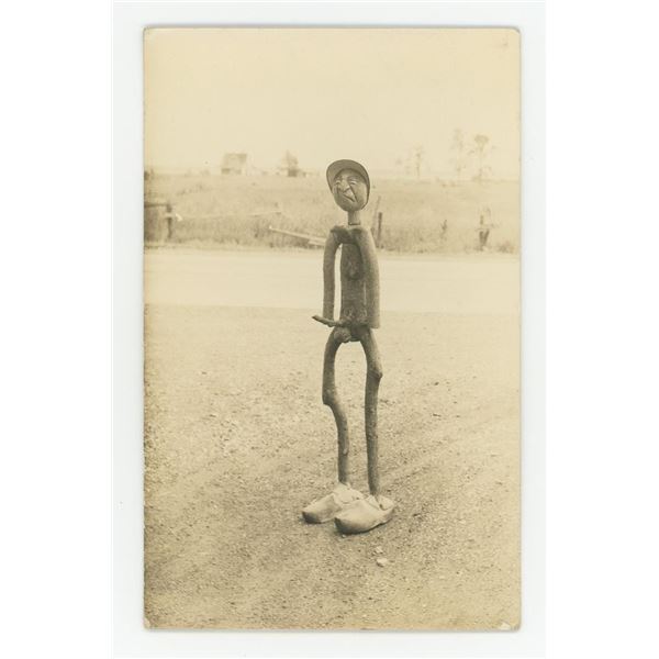Folk Art Tree Man with Cock & Balls RPPC Postcard