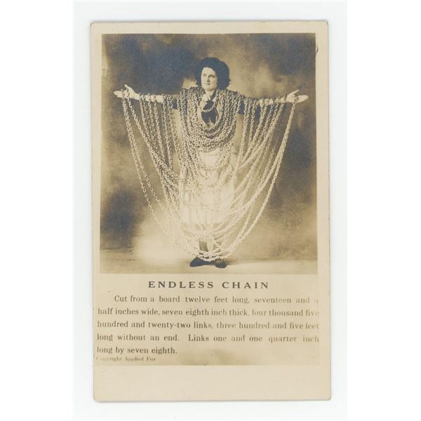 Endless Chain Whimsey Folk Art RPPC Postcard