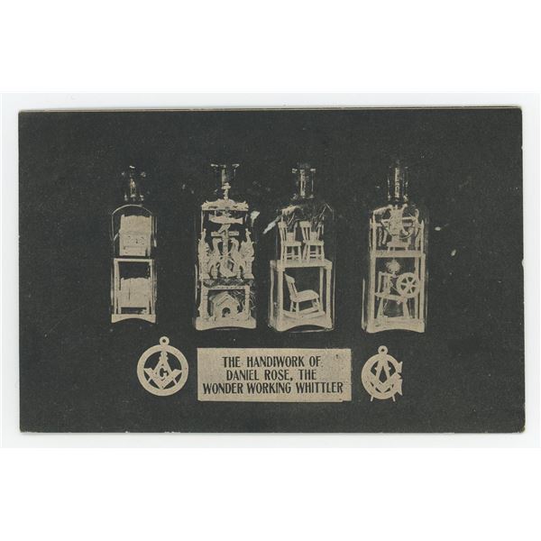 Daniel Rose Folk Art Whimsey Bottle RPPC Postcard