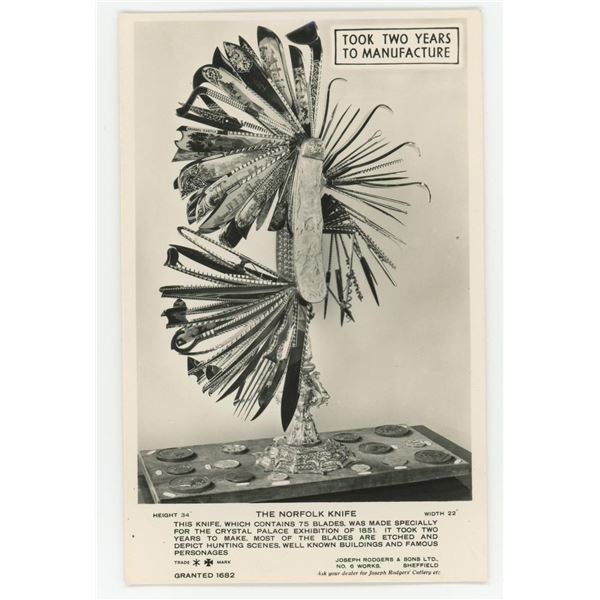 Norfolk Knife Folk Art RPPC Postcard