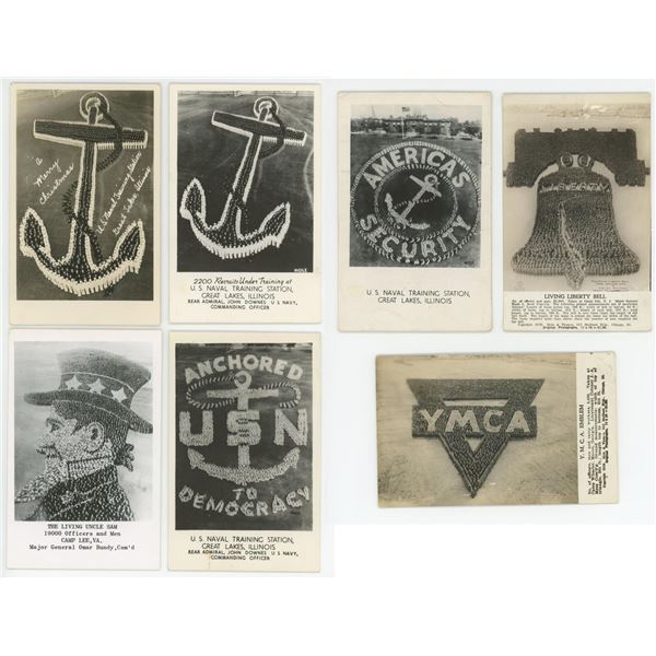 Living Flag Patriotic RPPC Postcards