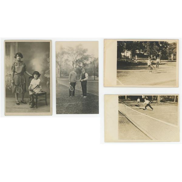 Tennis Players RPPC Postcards