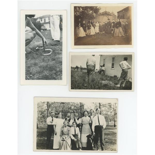 Horseshoes and Croquet RPPC Postcards