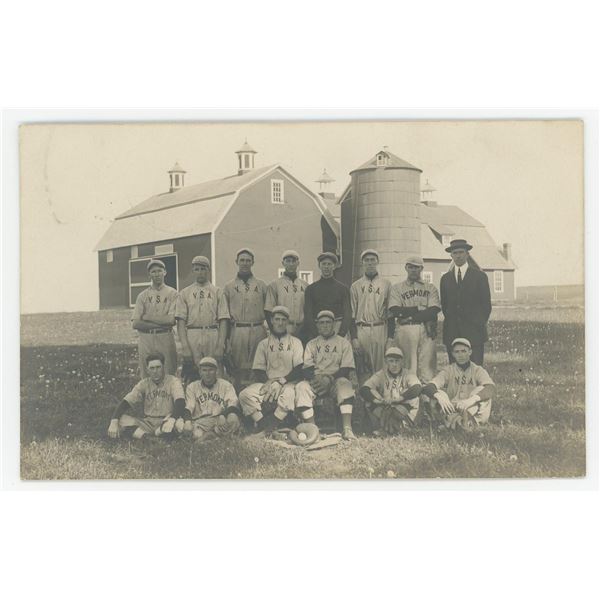 VSA Vermont Baseball Team RPPC Postcard