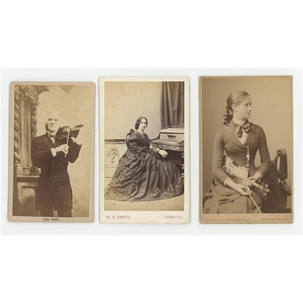 Occupational Violin and Piano Player CDV Photos