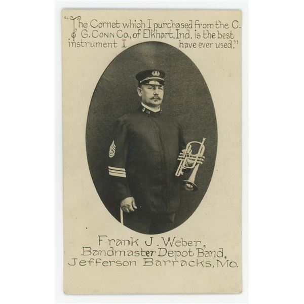 Frank J Weber Cornet Advertisement RPPC