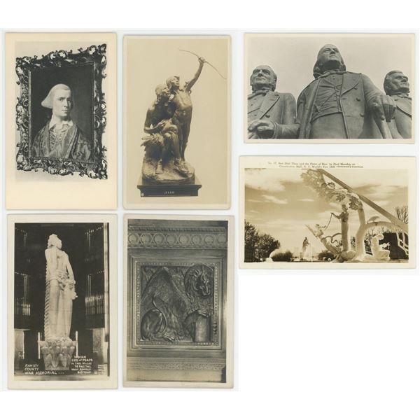 American Sculptures Monuments RPPC Postcards
