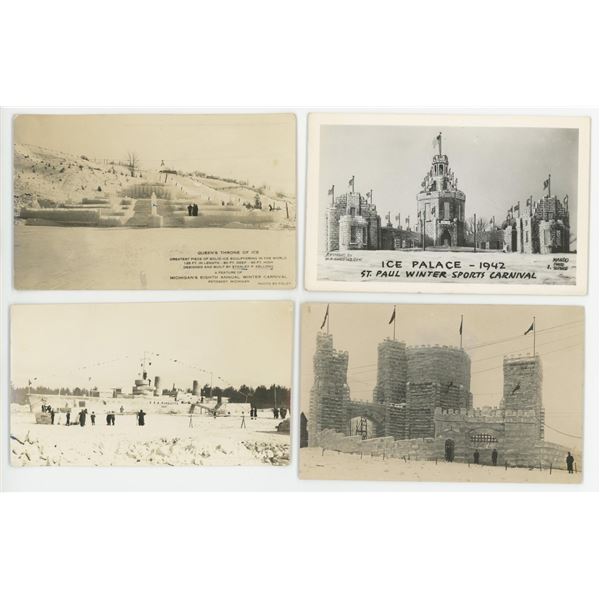 1942 St Paul Winter Carnival RPPC Postcards