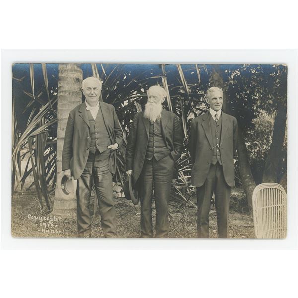 Ford Edison Burroughs Florida RPPC Postcard