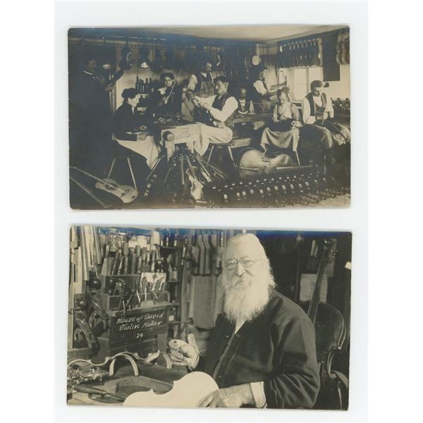 House of David Violin Workshop RPPC Postcards