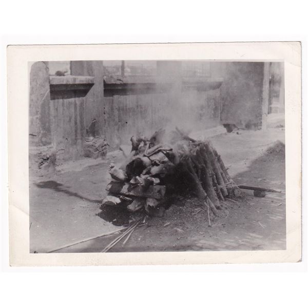 WW2 Burning Bodies in the Street Photo