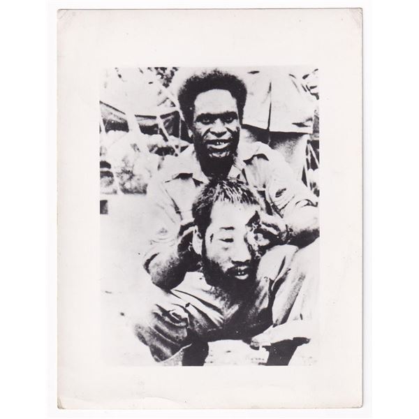Papaun Soldier Holding Decapitated Japanese Photo