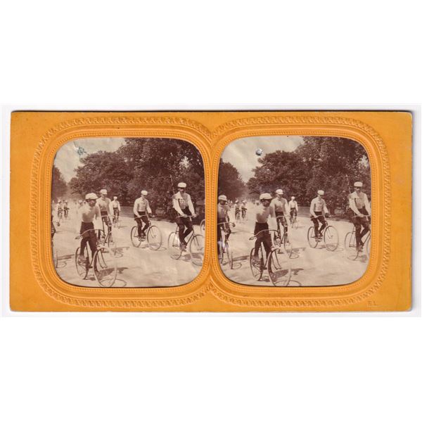 New York Central Park Bicycle Parade Stereoview