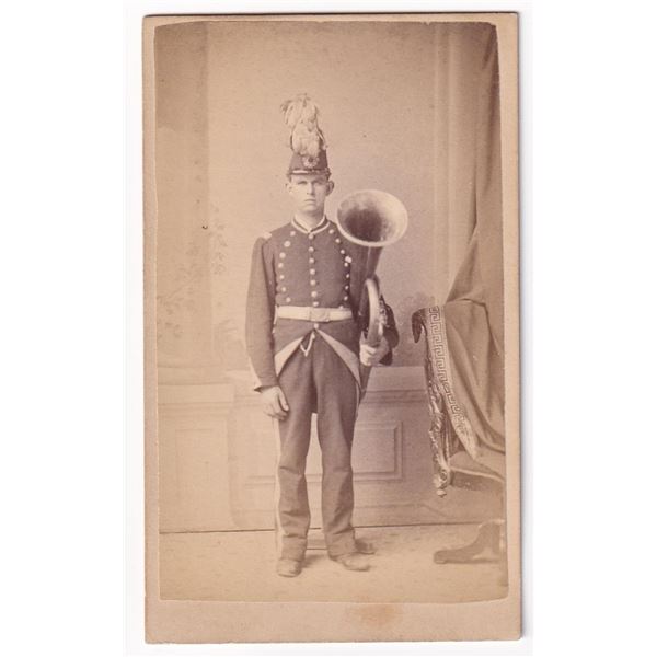 Civil War Soldier Tuba Musician CDV Photo