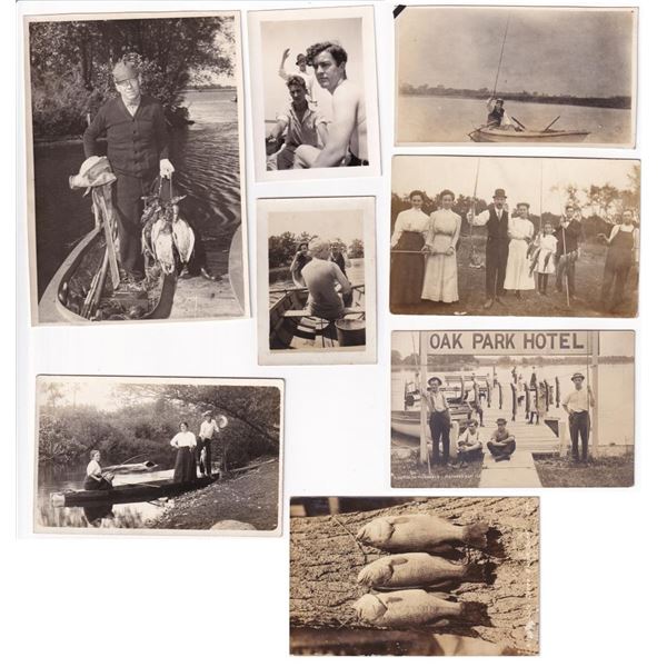 Fishing Outing and Fisherman RPPC Postcards