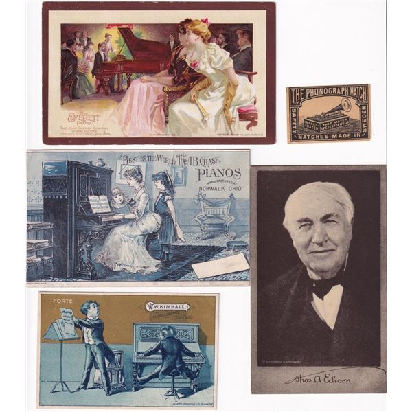 Victorian Piano Advertising Trade Cards