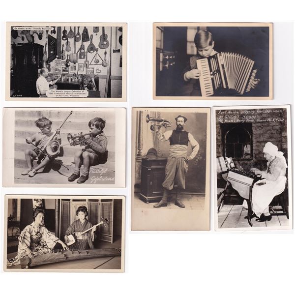 Musicians Musical Instrument RPPC Postcards