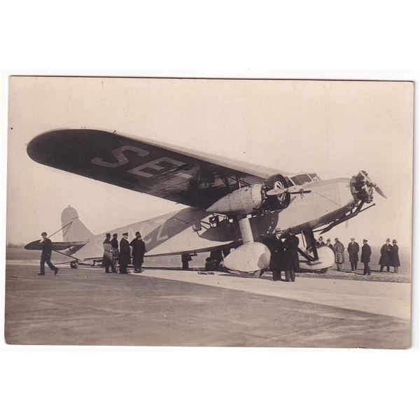 Fokker FXII Airliner SE ACZ RPPC Postcard
