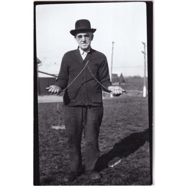 Man Water Dowsing Divination RPPC Postcard