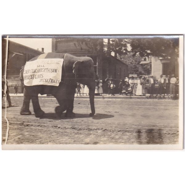 Advertising Elephant Billboard RPPC Postcard