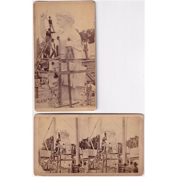 Plymouth Monument Cabinet Photo Stereoview