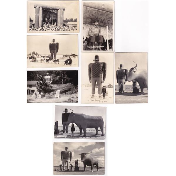 Bemidji Minnesota Babe Blue Ox RPPC Postcards