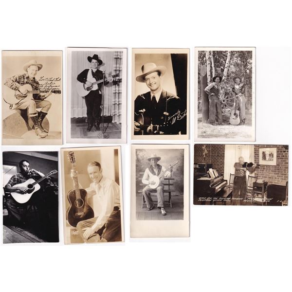 Western Country Music Musicians RPPC Postcards