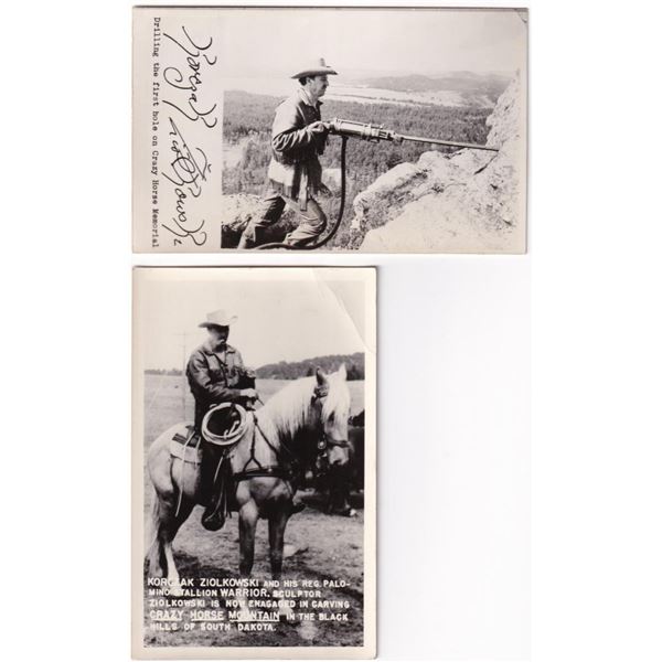 Korczak Ziolkowski Crazy Horse RPPC Postcards