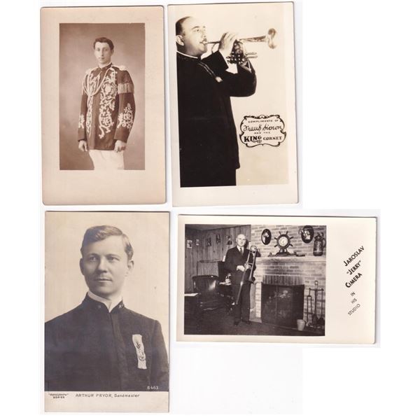Concert Band Musician RPPC Postcards