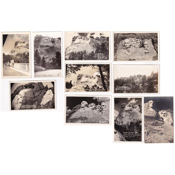 Mount Rushmore Construction RPPC Postcards
