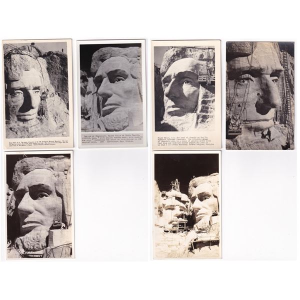 Mount Rushmore Construction RPPC Postcards