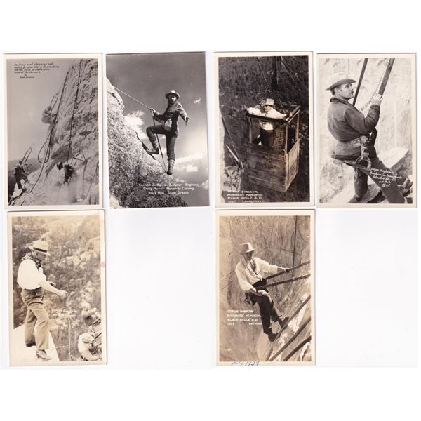 Mount Rushmore Construction RPPC Postcards