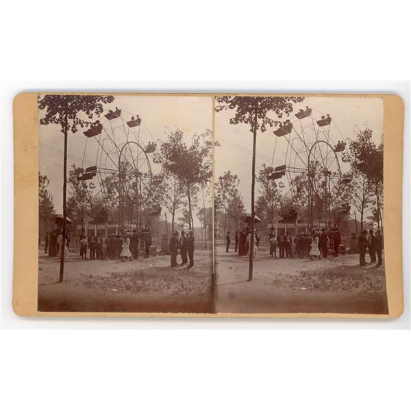 Traveling Circus Ferris Wheel Stereoview