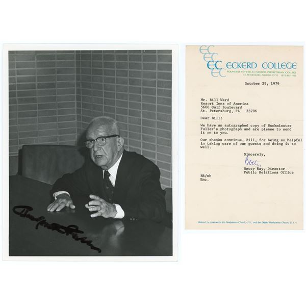 Buckminster Fuller Autographed Signed Photo