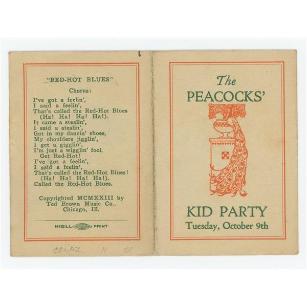The Peacocks Kid Party Jazz Band Program