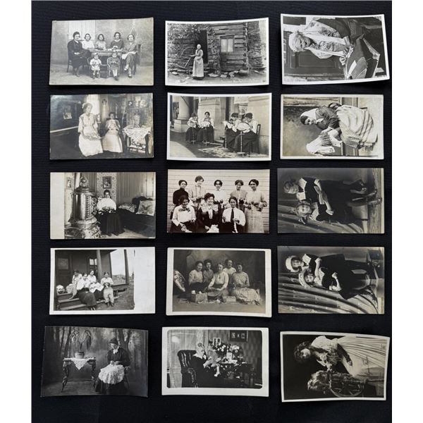 Women Knitting Lacework Textiles RPPC Postcards