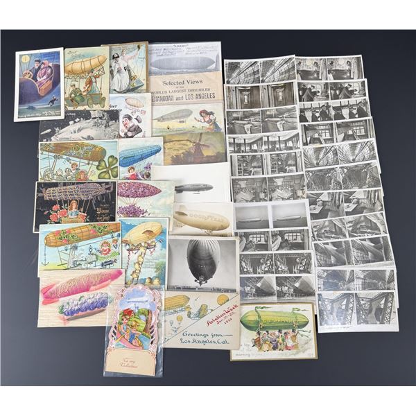 Collection of Blimp Airship Postcards Stereoviews