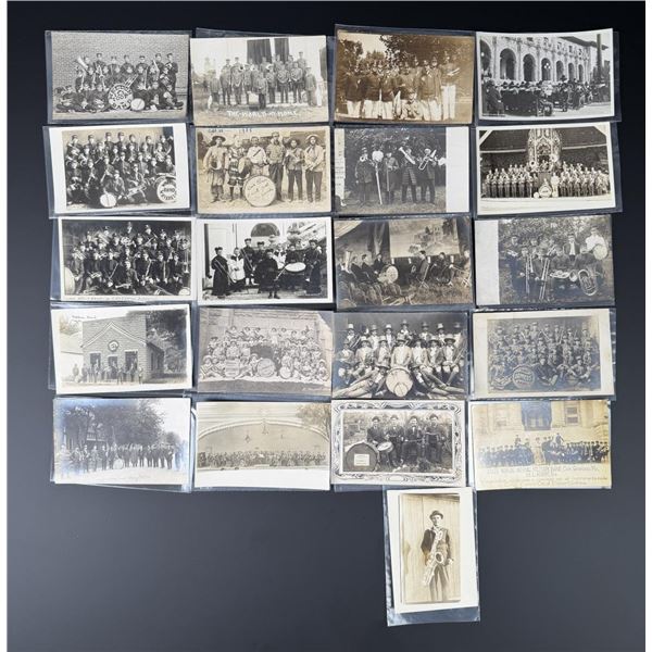 Collection of Band Orchestra RPPC Postcards