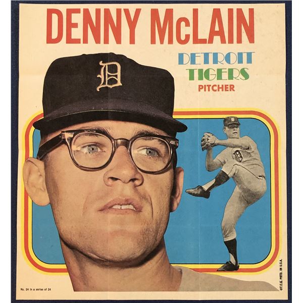 1970 TOPPS BASEBALL POSTER - DENNY McLAIN