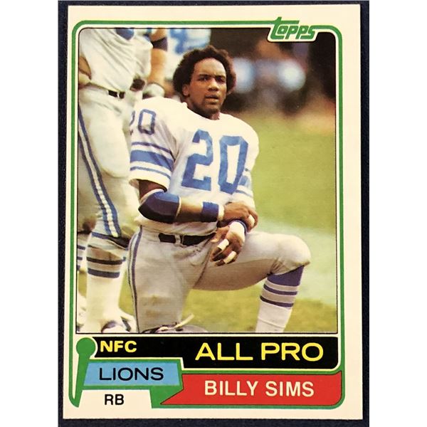 1981 TOPPS NFL BILLY SIMS (HOF) ROOKIE CARD