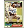 Image 1 : 1981 TOPPS NFL BILLY SIMS (HOF) ROOKIE CARD