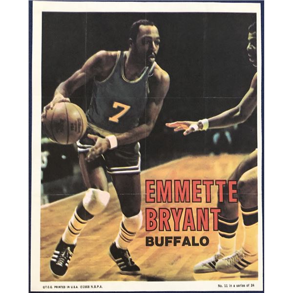 1970 TOPPS BASKETBALL POSTER - EMMETTE BRYANT