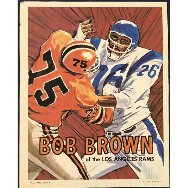 1970 TOPPS FOOTBALL POSTER - BOB BROWN (HOF)