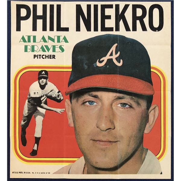 1970 TOPPS BASEBALL POSTER - PHIL NIEKRO (HOF)