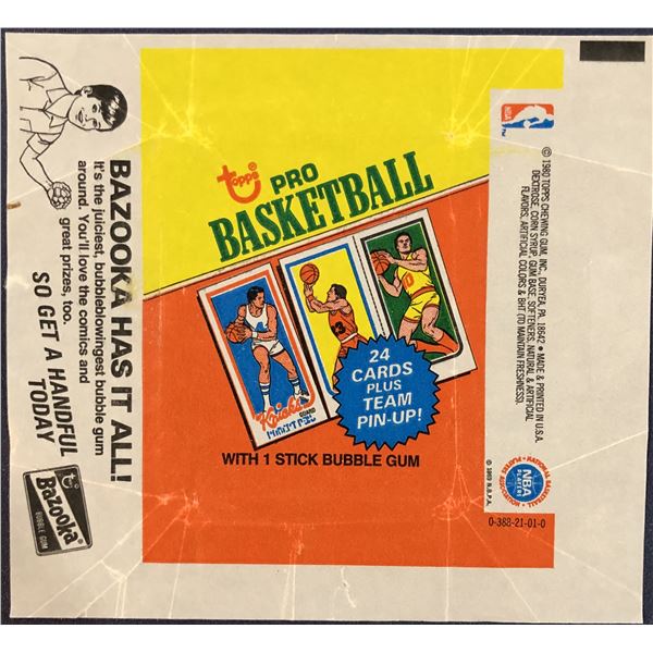 1980-81 TOPPS NBA BASKETBALL WRAPPER - LARRY BIRD ROOKIE YEAR