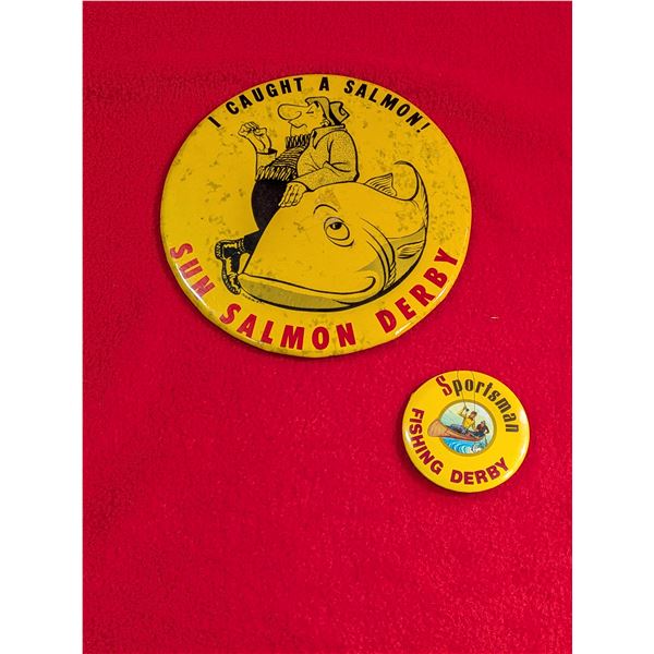VINTAGE Salmon Derby & Sportsman Fishing Badges